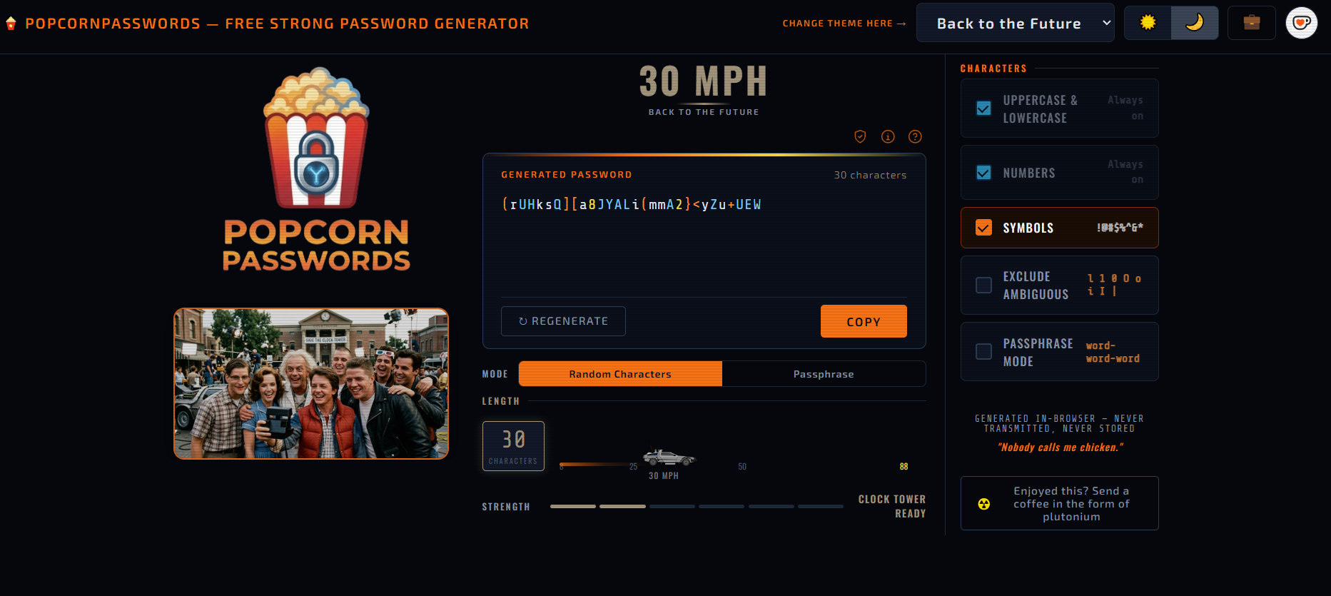 Popcorn Passwords website
